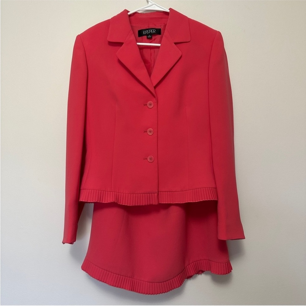 Vintage Kaspar Pleated-Hem Jacket and Skirt Set
